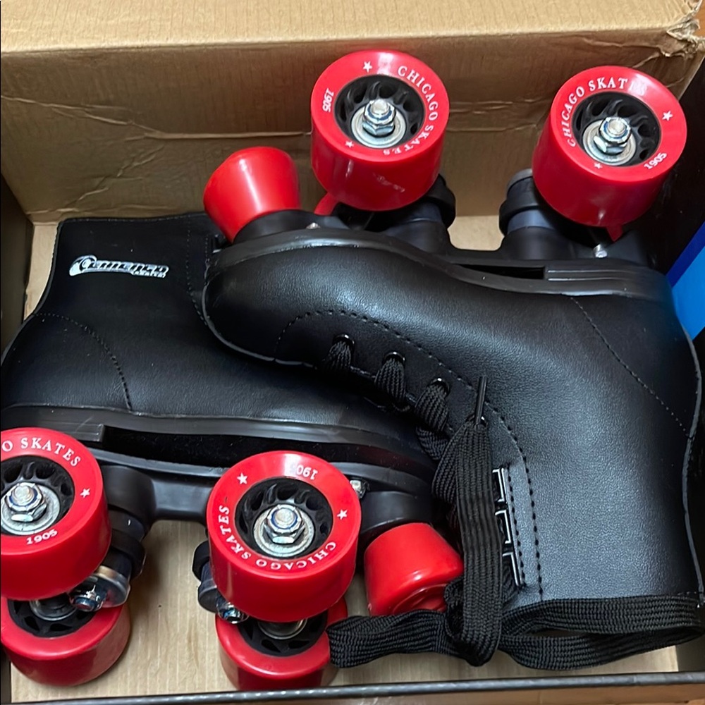 Black and Red Kids Roller Skates